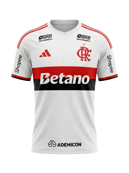 Camisa Flamengo Jogo 1 Branco Adidas 2026 – Com Kit Patrocínio – Jorginho 21