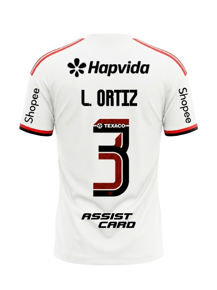 Camisa Flamengo Jogo 1 Branco 2026 – Com Kit Patrocínio – L. Ortiz 3
