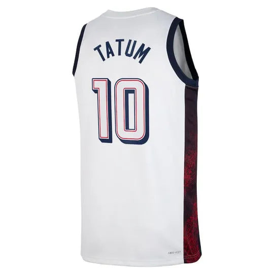 Camisa USA Basquete 2024 Nike Swingman Jersey Unisex Jason Tatum 10 Branca