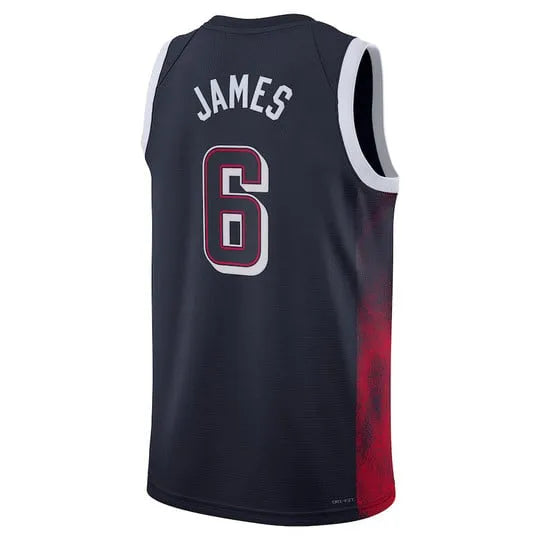 Camisa USA Basquete 2024 Nike Swingman Jersey Unisex LeBron James 6 Azul