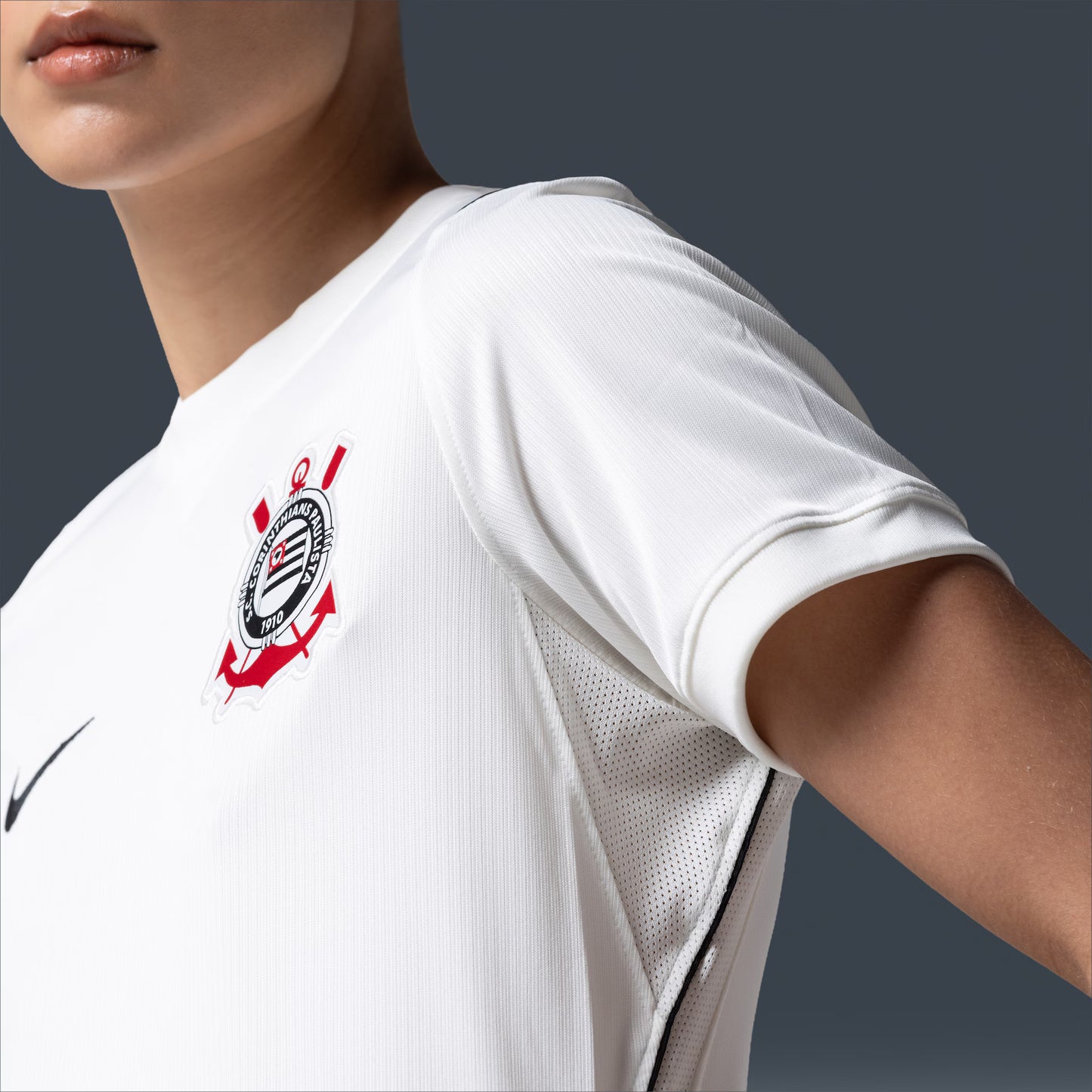 Camisa Corinthians I 26/27 s/n Torcedor Nike Feminina - Preto+Branco
