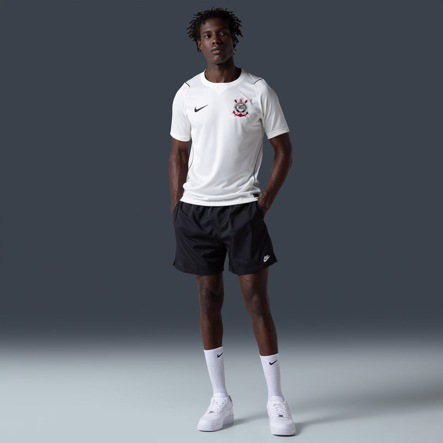 Camisa Corinthians I 26/27 s/n Torcedor Nike Masculina - Branco+Preto