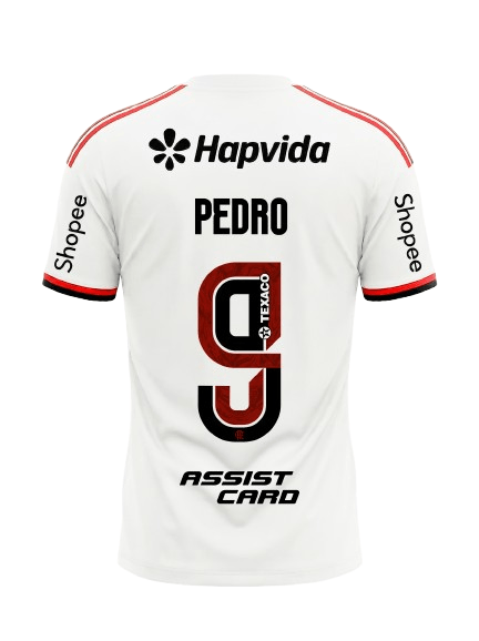 Camisa Flamengo Jogo 1 Branco Adidas 2026 – Com Kit Patrocínio – Pedro 9