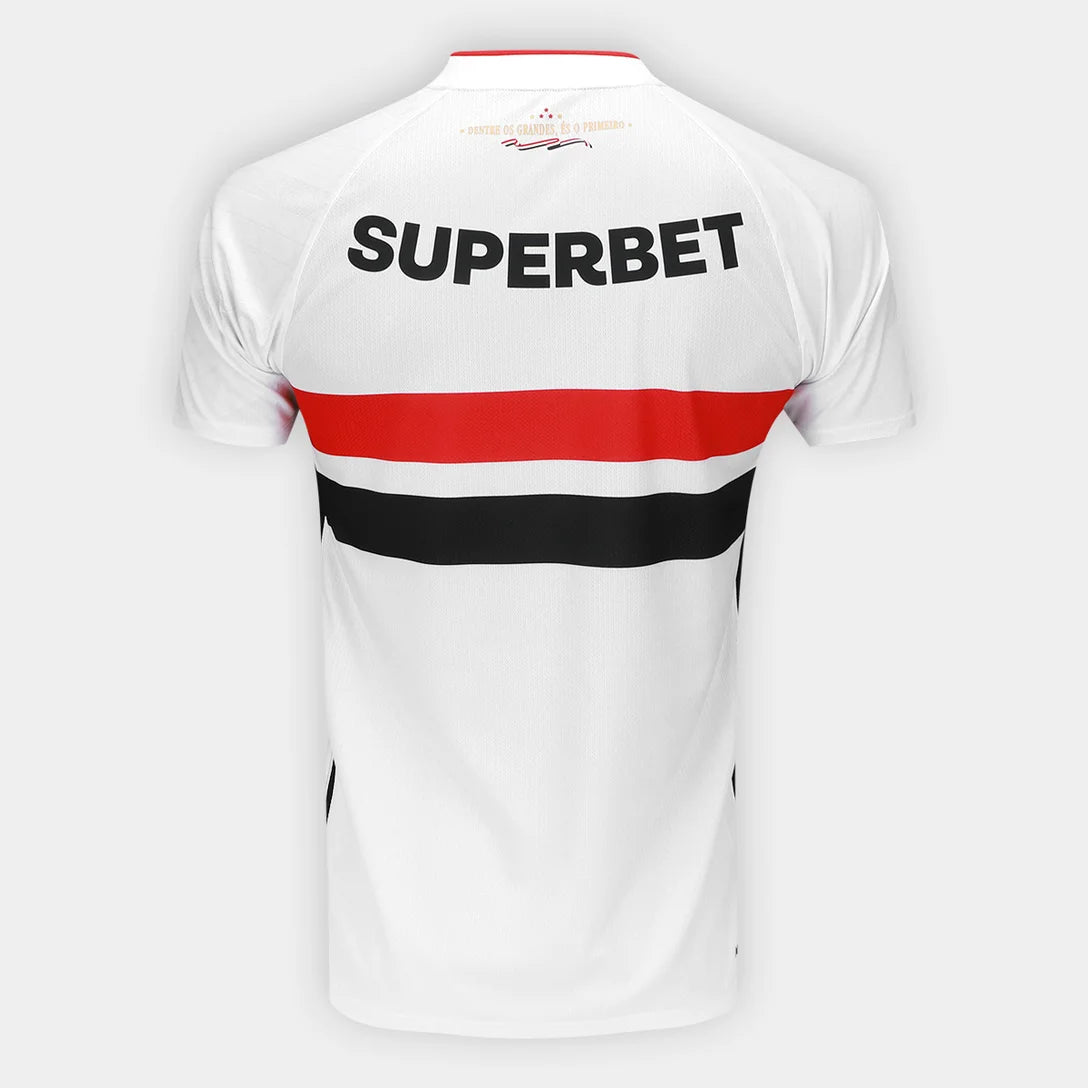 Camisa São Paulo I 2026/27 Jogador New Balance Masculina - Branco+Vermelho