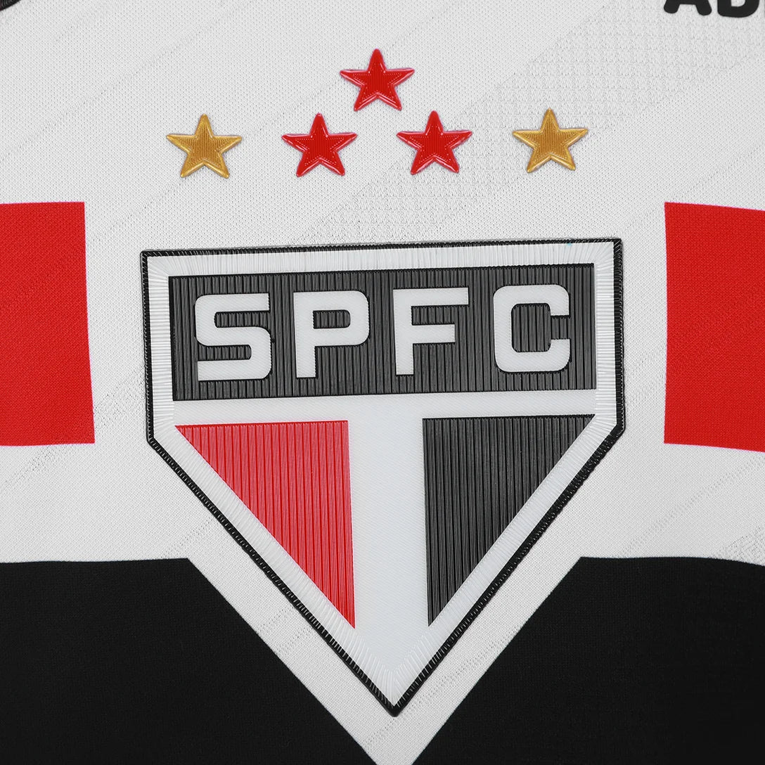 Camisa São Paulo I 2026/27 Jogador New Balance Masculina - Branco+Vermelho