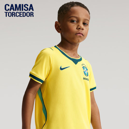 Camisa Brasil Nike I 2026/27 Torcedor Pro Criança