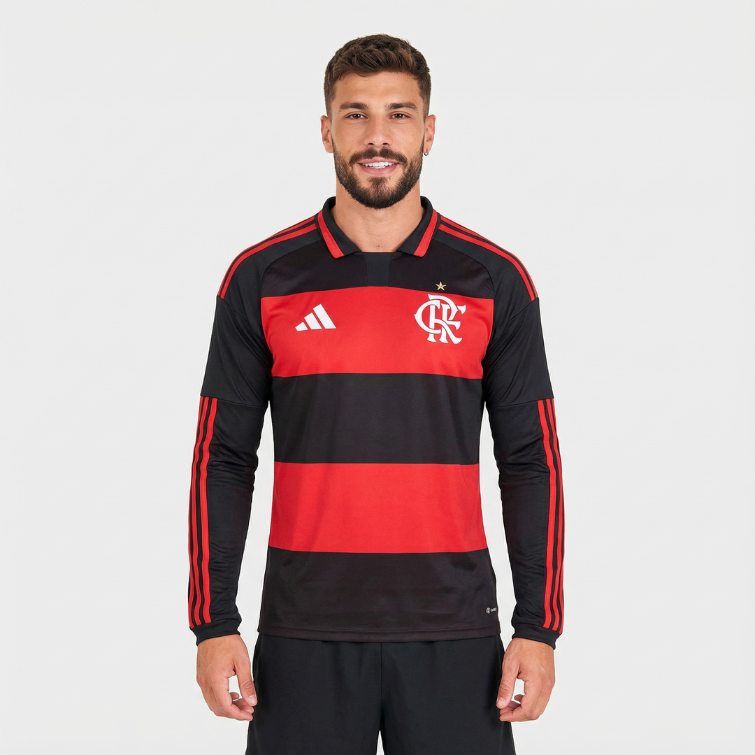 Camisa Flamengo Manga Longa Jogo 1 2026/27 Torcedor Masculino