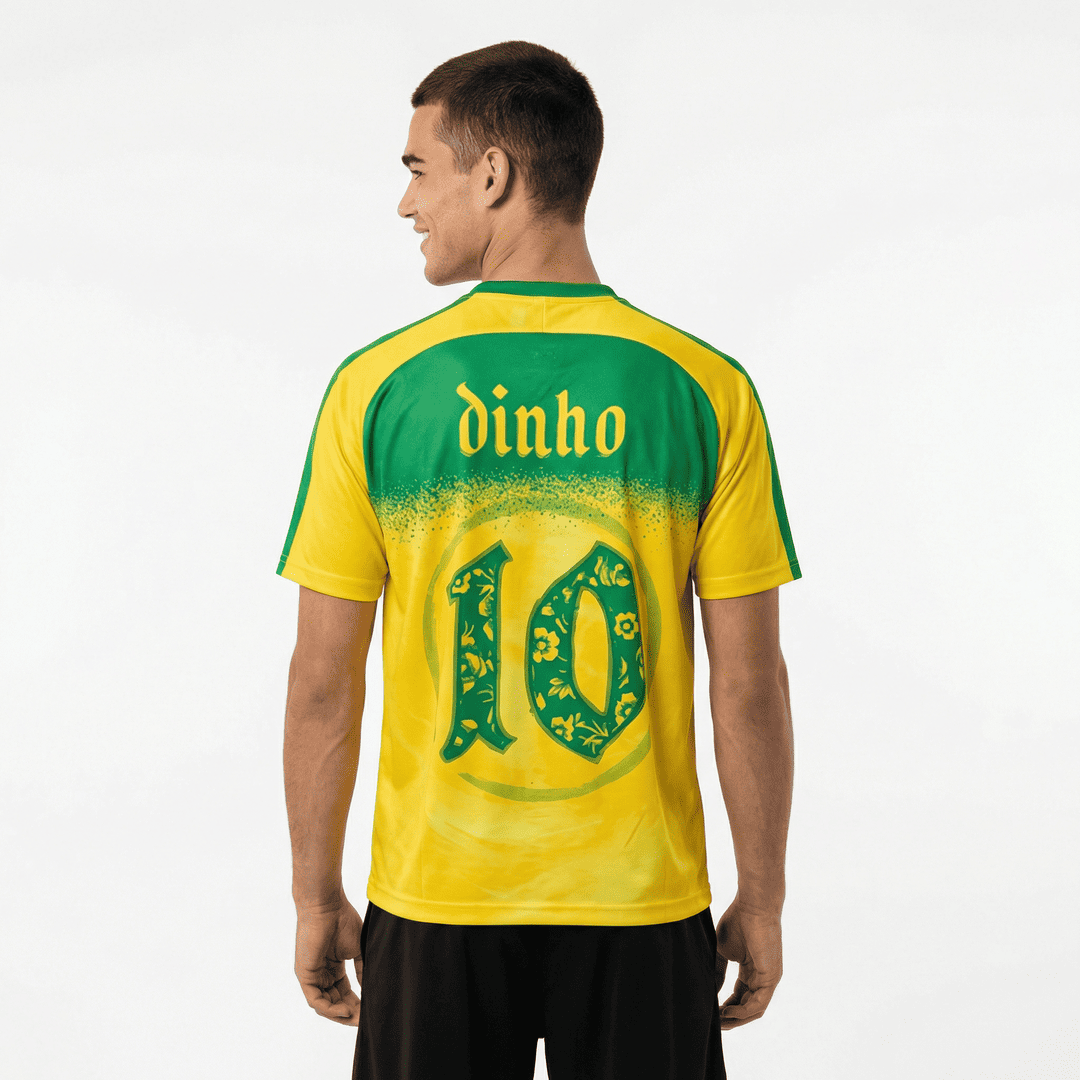 Camisa Retrô "do Dinho" Toda a  carreira do Bruxo R10 - em uma única camisa.