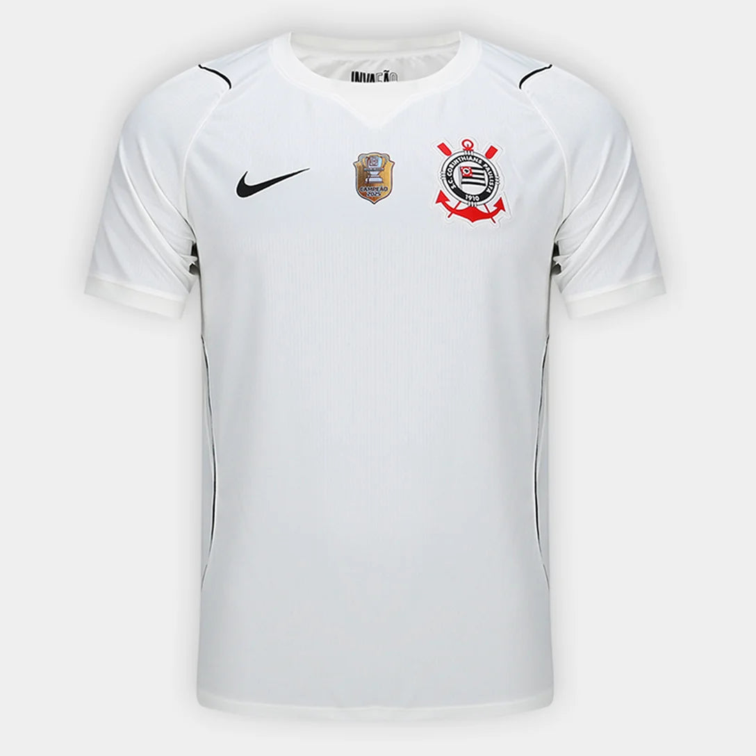 Camisa Corinthians I 26/27 - Patch campeão CDB  - Branco+Preto