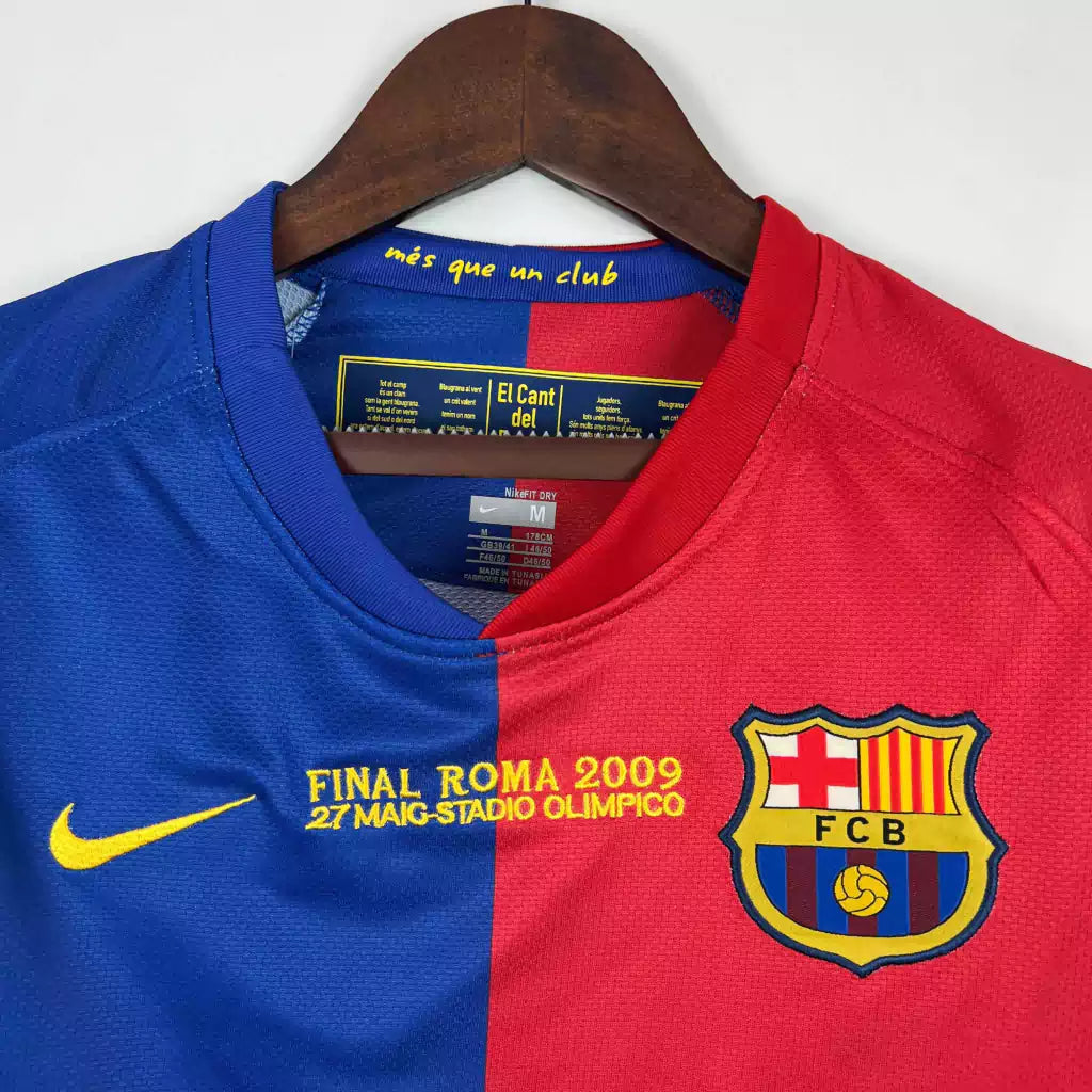 Camisa Retro Barcelona 08/09 Azul e Grená Home