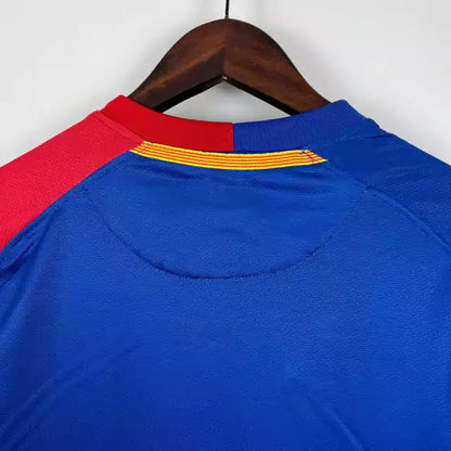 Camisa Retro Barcelona 08/09 Azul e Grená Home
