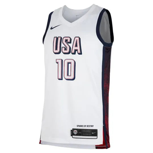 Camisa USA Basquete 2024 Nike Swingman Jersey Unisex Jason Tatum 10 Branca