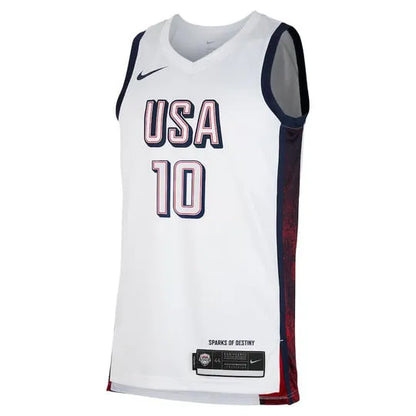 Camisa USA Basquete 2024 Nike Swingman Jersey Unisex Jason Tatum 10 Branca