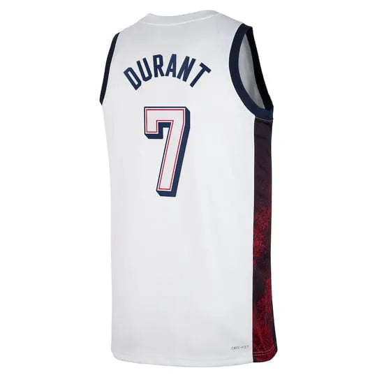 Camisa USA Basketball 2024 Nike Swingman Jersey Unisex Kevin Durant 7 Branca