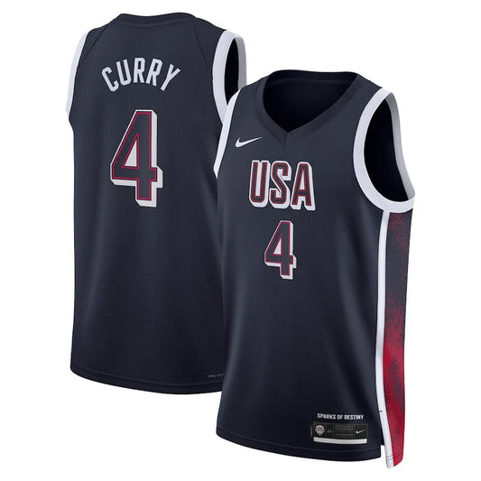 Camisa USA Basquete 2024 Nike Swingman Jersey Unisex Stephen Curry 4 Azul