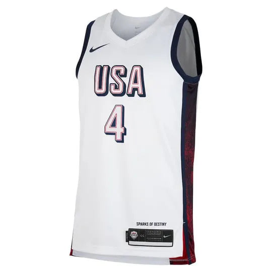Camisa USA Basquete 2024 Nike Swingman Jersey Unisex Stephen Curry 4 Branca